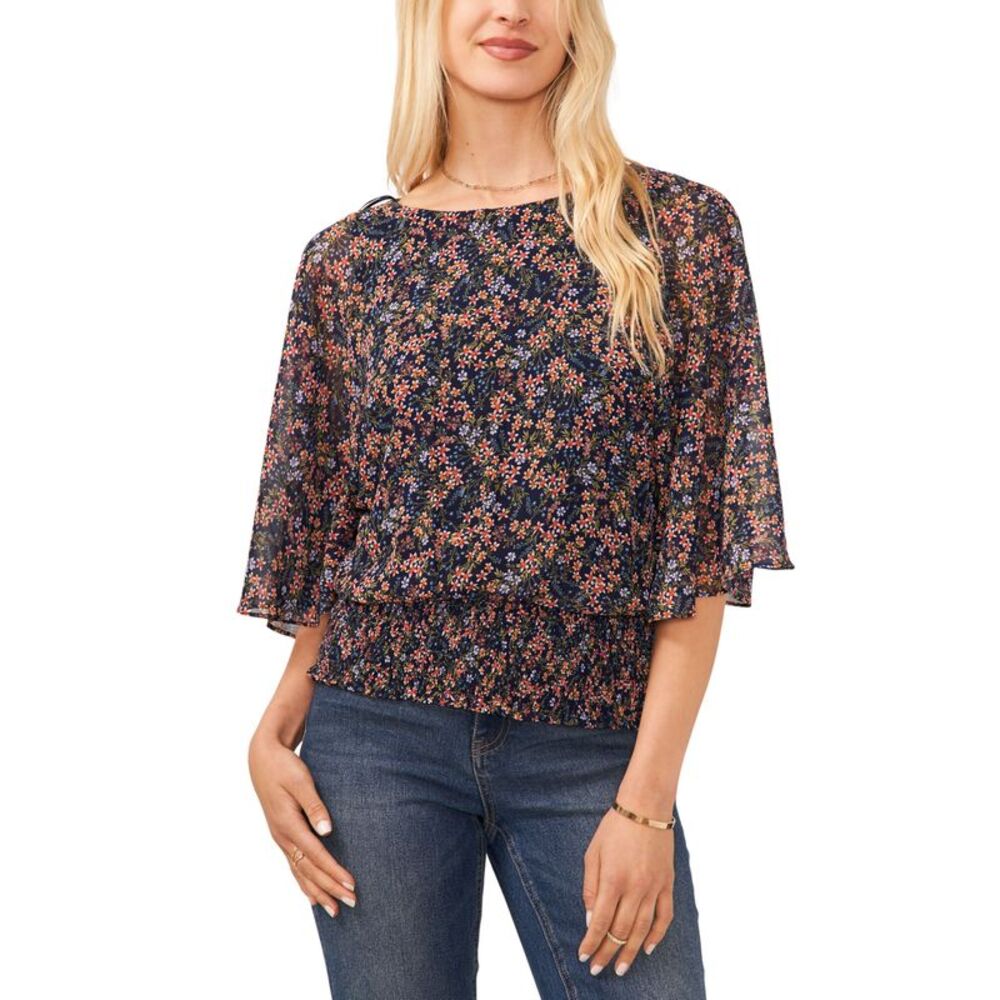 Sam Jess Printed Smocked Waist Top
